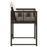 Garden Chairs with Cushions 4 pcs Brown Poly Rattan 365020
