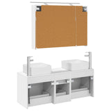 Bathroom Furniture Set 4 pcs White Engineered Wood and Glass 3406775