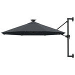 Wall-mounted Garden Parasol with LEDs 300 cm Anthracite 312524