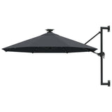 Wall-mounted Garden Parasol with LEDs 300 cm Anthracite 312524