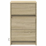 ZNTS Bedside Cabinet with LED Lights Sonoma Oak Engineered Wood 852014