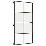 Interior Door Slim Black 102.5x201.5 cm Tempered Glass and Aluminium 155130