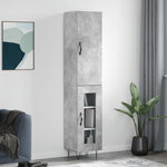 Highboard Concrete Grey 34.5x34x180 cm Engineered Wood 3199077