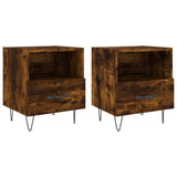 Bedside Cabinets 2 pcs Smoked Oak 40x35x47.5 cm Engineered Wood 827431