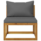 2 Piece Sofa Set with Dark Grey Cushions Solid Wood Acacia 318555