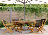 5 Piece Garden Dining Set Black Polypropylene and Solid Wood 3281829