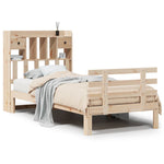 ZNTS Bookcase Bed without Mattress 100x200cm Solid Wood Pine 3322792