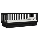 Day Bed without Mattress Black 100x200 cm Solid Wood Pine 821573