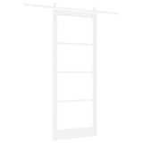 Sliding Door White 93 x 232 cm Solid Pine Wood and Glass 3332432