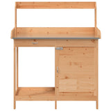 Potting Table with Cabinet Brown 110.5x45x124.5 cm Solid Wood Fir 156344