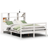 ZNTS Bookcase Bed without Mattress White 120x200 cm Solid Wood Pine 3322236