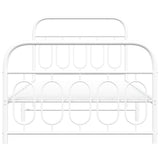 Metal Bed Frame without Mattress with Footboard White 100x200cm 377179