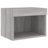 4 Piece TV Wall Cabinets with LED Lights Grey Sonoma 3216581