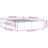 Bed Frame with Drawers without Mattress Sonoma Oak 150x200 cm King Size 3207268