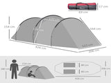 2-3 Person Tunnel with Sewn-in Groundsheet, Air Vents, Rainfly, 2000mm Water Column, Camping T3398P348710