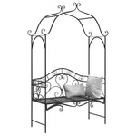 Garden Bench with Cushion Black 104 x 54 x 93cm Steel 42008121