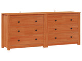 Sideboard 2 pcs Wax Brown 140 x 35 x 80 cm Solid Pine Wood 3424975