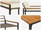 Outdoor Furniture Set 3 pcs Cream White Poly Rattan 42025361