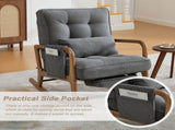 GOMYWAY Rocking Chair with Footrest, Corduroy Upholstered Glider Chair, Rocker Nursery Chair with W2678P479861