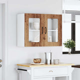 Kitchen Wall Cabinet with Glass Door Kalmar Old Wood Engineered Wood 853615