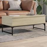 Coffee Table Sonoma Oak 100x50x40 cm Engineered Wood and Metal 845377