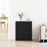Sideboard with Drawer Black Oak 60 x 30 x 70 cm Engineered Wood 862737