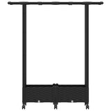 Raised Bed with Trellis and Roof Black 122.5 x 40 x 127 cm PP 3423026