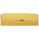 Wash Basin with Overflow 49x25x15 cm Ceramic Gold 143492