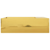 Wash Basin with Overflow 49x25x15 cm Ceramic Gold 143492