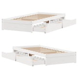 Bed Frame without Mattress White 100x200 cm Solid Wood Pine 3301659