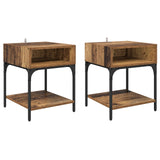 Bedside Table 2 pcs Old Wood 40 x 40 x 50 cm Engineered Wood 881813