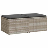2 Piece Garden Sofa Set with Cushions Light Grey Poly Rattan Acacia 3328685
