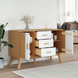 Sideboard OLDEN White and Brown 114x43x73.5cm Solid Wood Pine 358599