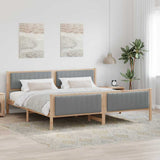 Bed frame Brown and light grey 200 x 200 cm Solid pine wood 3394298