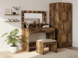 Dressing Table Smoked Oak 75.5 x 41 x 135 cm Engineered Wood 865113