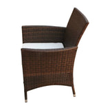 5 Piece Outdoor Dining Set with Cushions Poly Rattan Brown 43129
