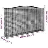 Arched Gabion Basket 400x50x220/240 cm Galvanised Iron 153421
