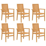 Stackable Garden Chairs 6 pcs 56.5x57.5x91 cm Solid Wood Teak 3157902