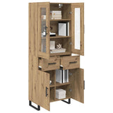 Highboard 2 pcs Artisan Oak Engineered Wood and Glass 3415862