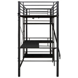 Bunk Bed with Table without Mattress Black Metal 90x200 cm 287907