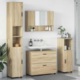 Bathroom Furniture Set with Drawer with Shelf 4 pcs Sonoma Oak 3393045