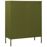 Chest of Drawers Olive Green 80x35x101.5 cm Steel 336198