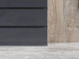 5-Drawer Modern Dresser, High Gloss Storage Drawer Unit for Bedroom, Grey T3398P330349
