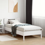 Bed Frame without Mattress White 100x200 cm Solid Wood Pine 3328239