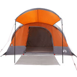Family Tent Tunnel 8-Person Grey and Orange Waterproof 4009551