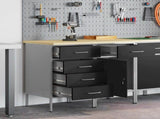 Work Cabinet with Drawer 2 pcs Black and Grey 100 x 55 x 85 cm 3321364