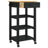 Kitchen Trolley MONZA Black 48 x 40 x 88.5 cm Solid Pine Wood 42027031