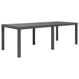 Garden Table Brown 220x90x72 cm Plastic Rattan Look 45609