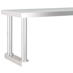 Kitchen Work Table with Overshelf 120x60x115 cm Stainless Steel 3155991