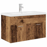 Sink Cabinet with Built-in Basin and Faucet Old Wood 3328907